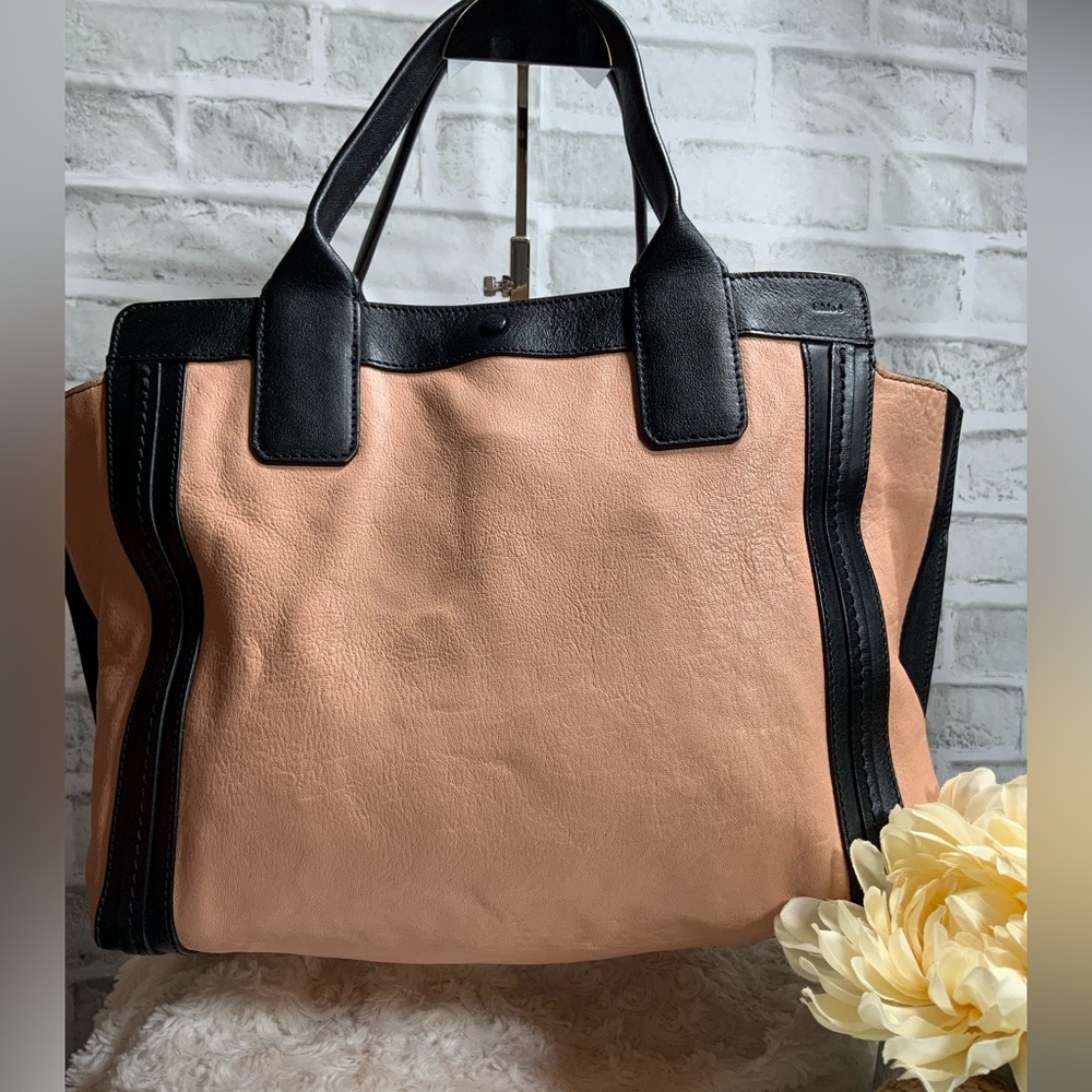 Chloe Pink and Black Tote Bag